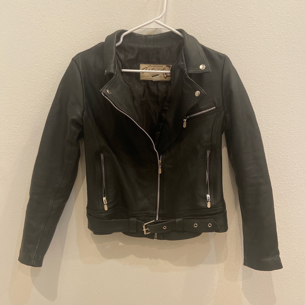Black Mexican Sugar Skull Artisan Real Leather Women’s Jacket